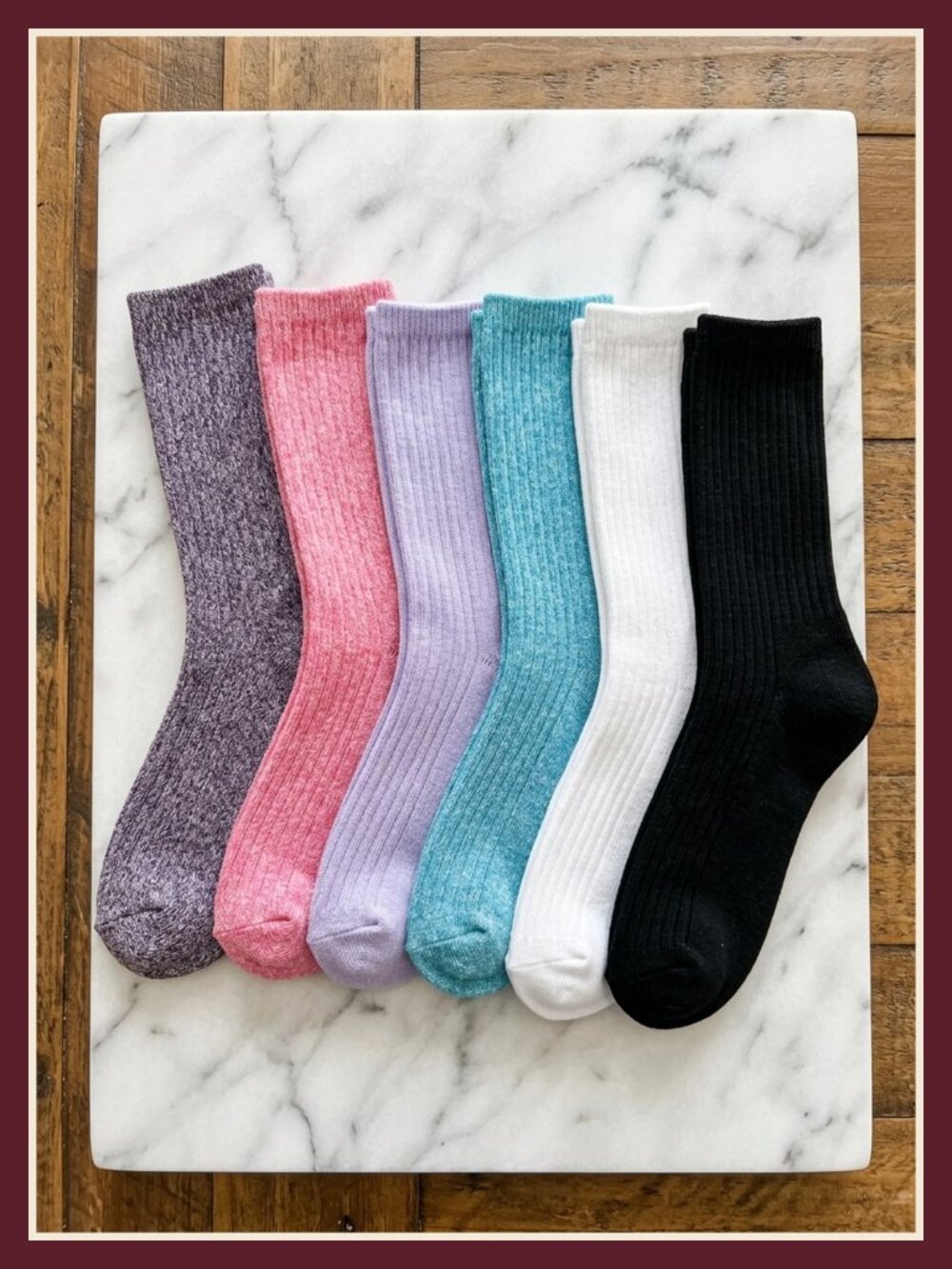Women's Bamboo Viscose Diabetic Crew Socks 6 Pack Non-Binding